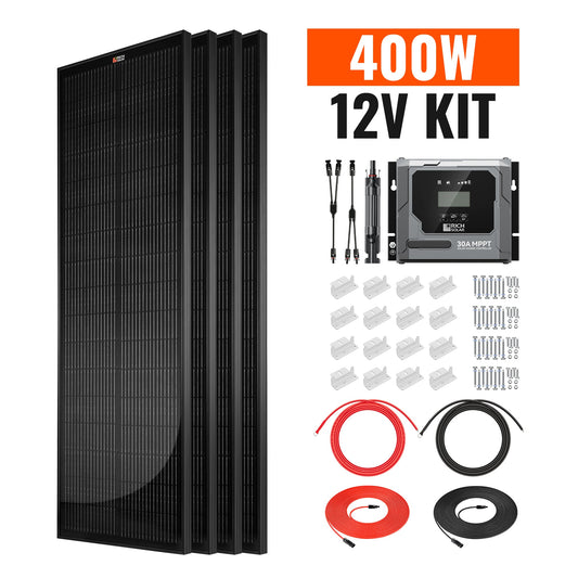RICH SOLAR 400W Slim Solar Kit with 30A MPPT Charge Controller | Off-Grid Van & RV Power