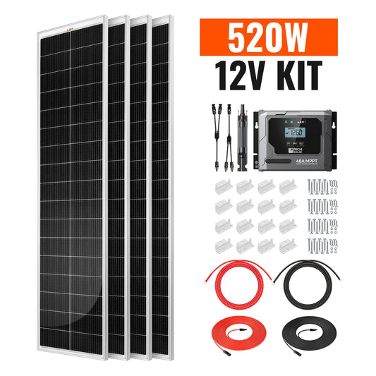 RICH SOLAR 520W Slim Solar Kit for Vans & RVs