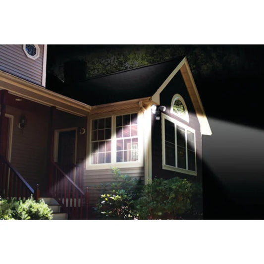 Petra MAXSA Innovations Solar-Powered Dual-Head LED Security Spotlight (Black, Model 44215)