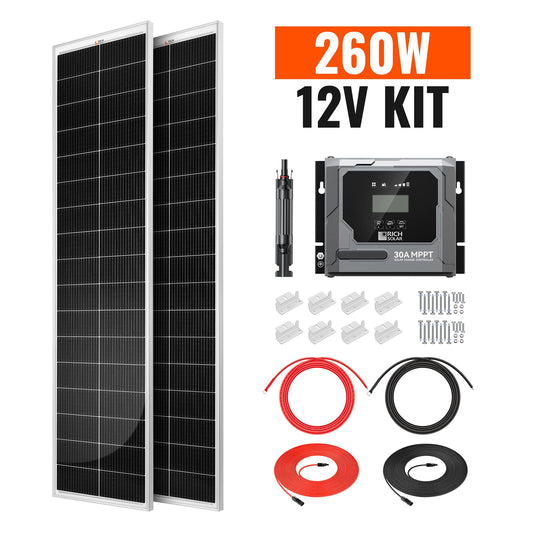 Rich Solar 260W Slim Solar Panel Kit with 30A MPPT Controller | Off-Grid Van & RV