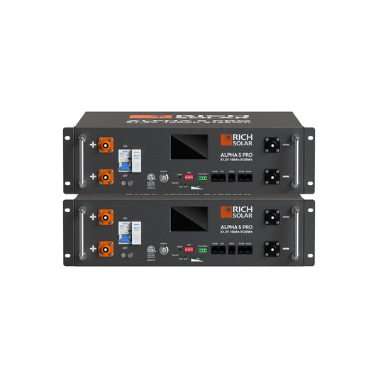 Rich Solar Alpha 5 Pro 48V 100Ah LiFePO4 Server Rack Battery | 5.12kWh
