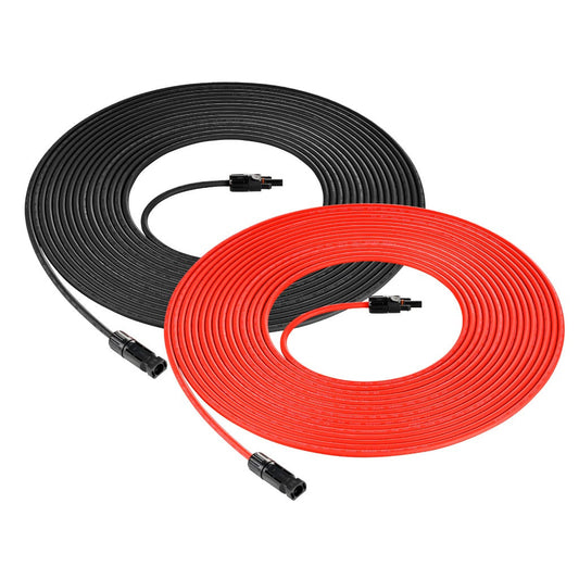 10 Gauge Solar Panel Extension Cable Wire Pair with Male/Female Connectors