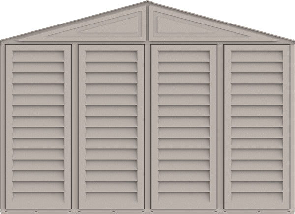 Duramax Vinyl Garage 10.5x20.5 w/ Foundation 2 Windows Back Door View 15226