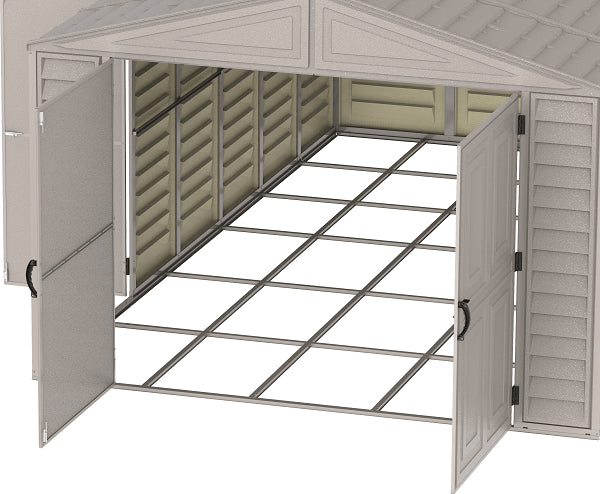 Duramax Vinyl Garage 10.5x18 w/ Foundation 2 Windows Floor 15126