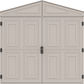Duramax Vinyl Garage 10.5x28.5 w/ Foundation 2 Windows Front Door View 15526