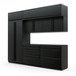 Proslat FusionPlus 10 ft TOOL cabinet set with overheads in Black with Black handles and a Powder Coated worktop