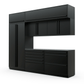 Proslat FusionPlus 10 ft TOOL cabinet set with overheads in Black with Black handles and a Stainless Steel worktop