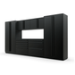 Proslat FusionPlus 13 ft TOOL garage cabinet set in Black with Black handles and a Powder Coated worktop