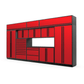 Proslat FusionPlus 16 ft TOOL garage cabinet set with overheads in Traffic Red with Black handles and a Powder Coated worktop