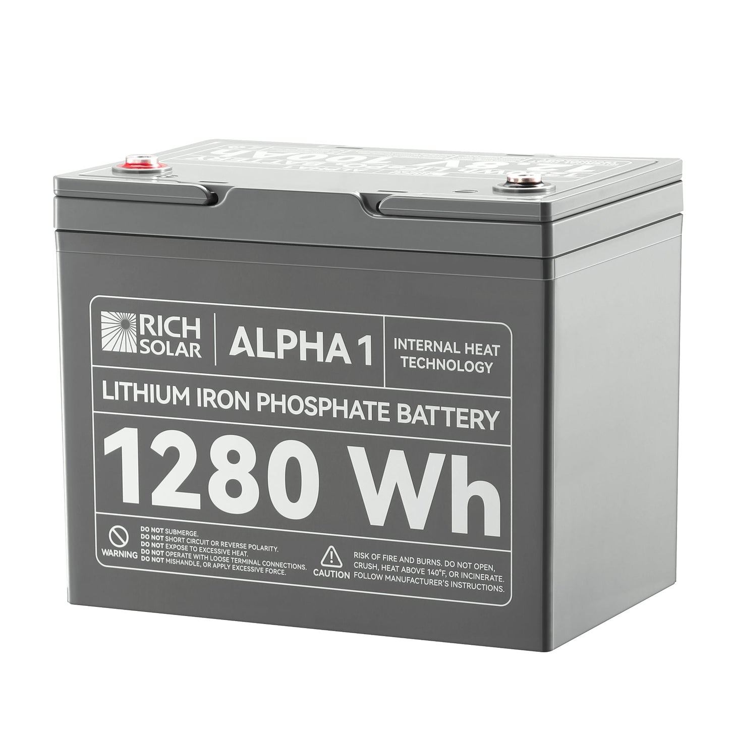 Rich Solar Alpha 1 12V 100Ah LiFePO4 Lithium Battery with Bluetooth & Heat