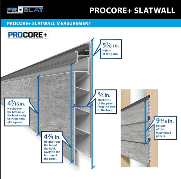 Proslat 8 ft. x 4 ft. PROCORE+ Gray Wood PVC Wall-Mounted Organizer 87771