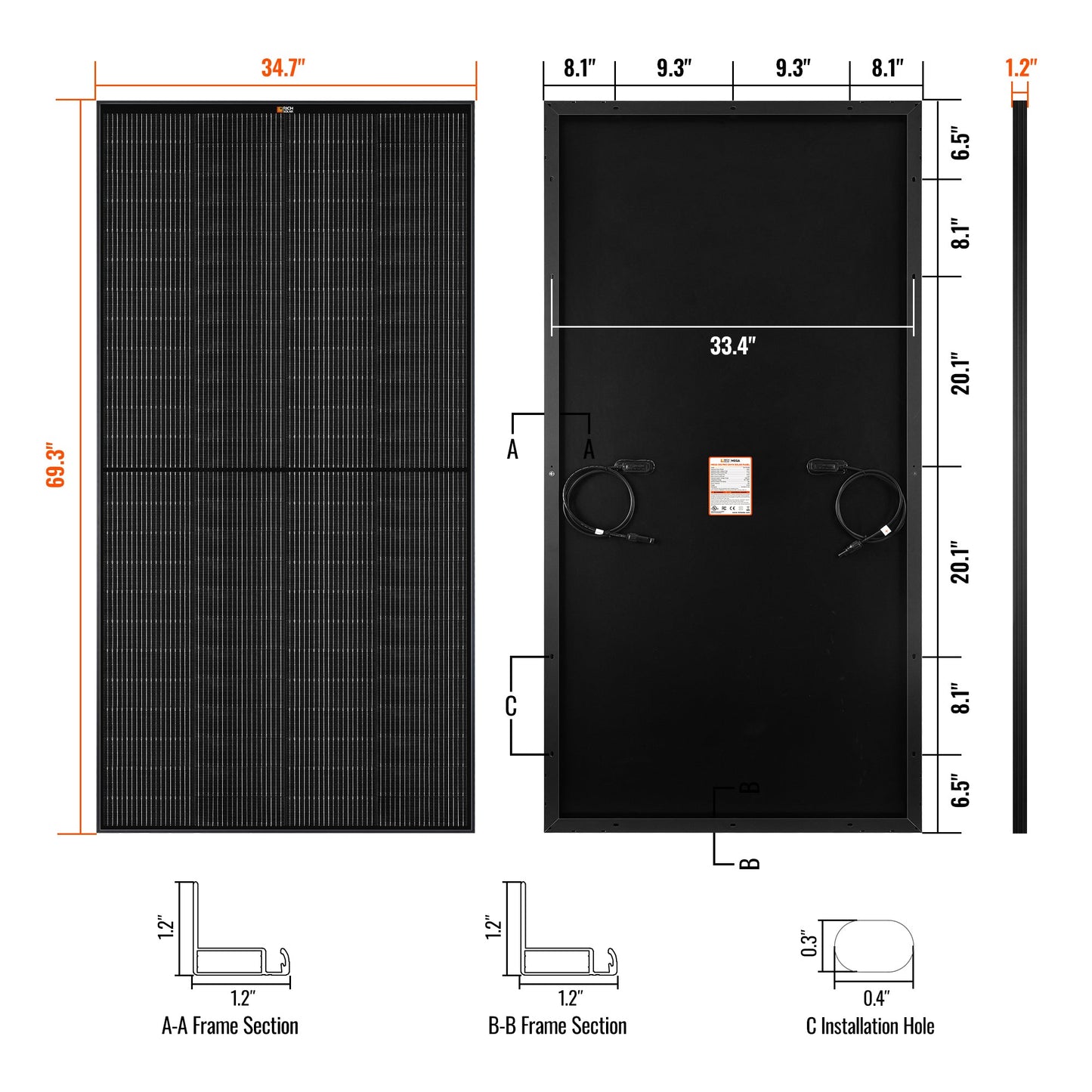 RICH SOLAR MEGA 335W 24V Monocrystalline Solar Panel (TopCon)