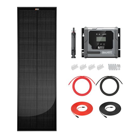 Rich Solar 100W Slim Onyx Off-Grid Solar Kit | 12V Monocrystalline Van & RV Power