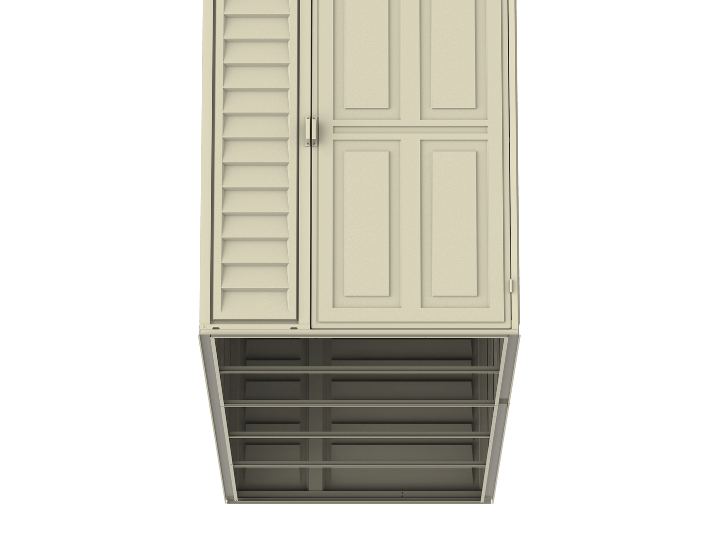 Duramax 4x10 Sidemate Shed w/foundation under the floor details 06725
