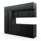 Proslat FusionPlus 10 ft MAX cabinet set with overheads in Black with Black handles and a Powder Coated worktop