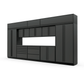 Proslat FusionPlus 16 ft MAX garage cabinet set with overheads in Traffic Gray with Black handles and a Stainless Steel worktop