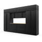 Proslat FusionPlus 13 ft TOOL garage cabinet set with overheads in Black with Black handles and a Maple Wood worktop