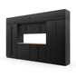 Proslat FusionPlus 13 ft MAX cabinet set with overheads in Black with Black handles and a Maple Wood worktop