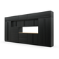 Proslat FusionPlus 16 ft TOOL garage cabinet set with overheads in Black with Black handles and a Maple Wood worktop