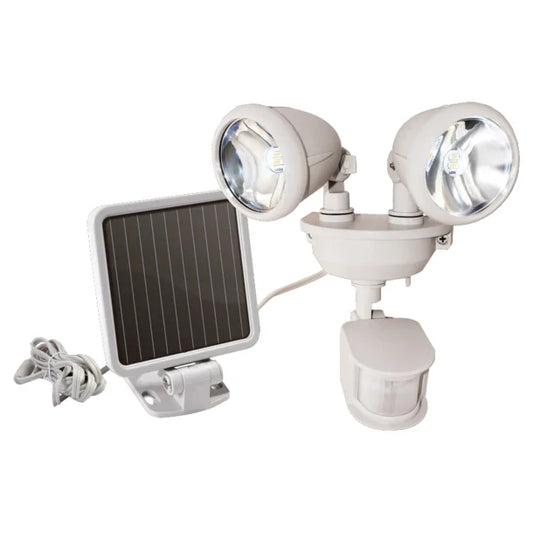 Petra MAXSA Innovations Dual-Head Solar Motion Security Spotlight (Off-White, Model 44218)