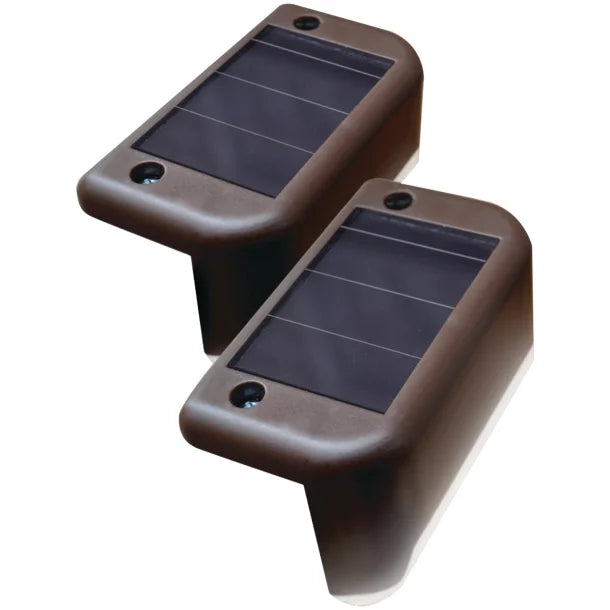 Petra MAXSA Innovations Solar-Powered LED Deck & Step Lights (Brown, 4-Pack, Model 47332)