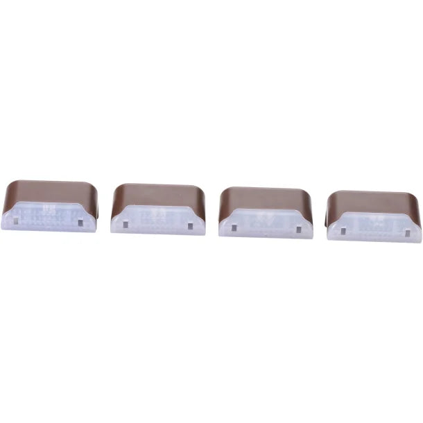 Petra MAXSA Innovations Solar-Powered LED Deck & Step Lights (Brown, 4-Pack, Model 47332)