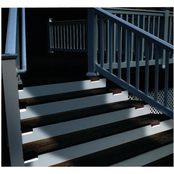 Petra MAXSA Innovations Solar-Powered LED Deck & Step Lights (Brown, 4-Pack, Model 47332)