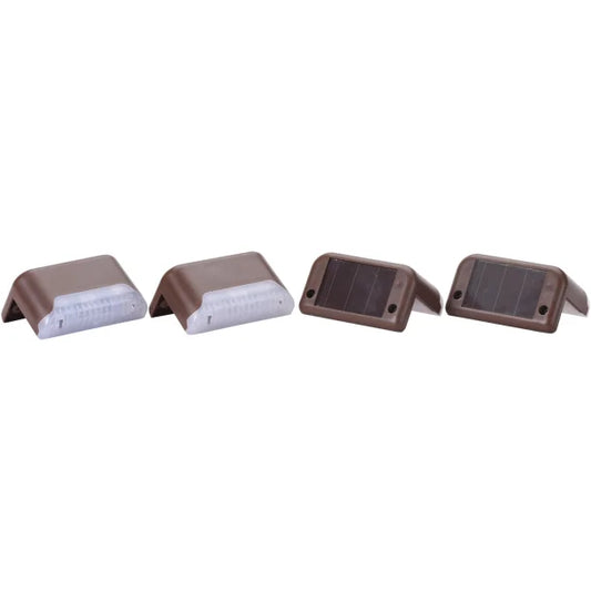 Petra MAXSA Innovations Solar-Powered LED Deck & Step Lights (Brown, 4-Pack, Model 47332)