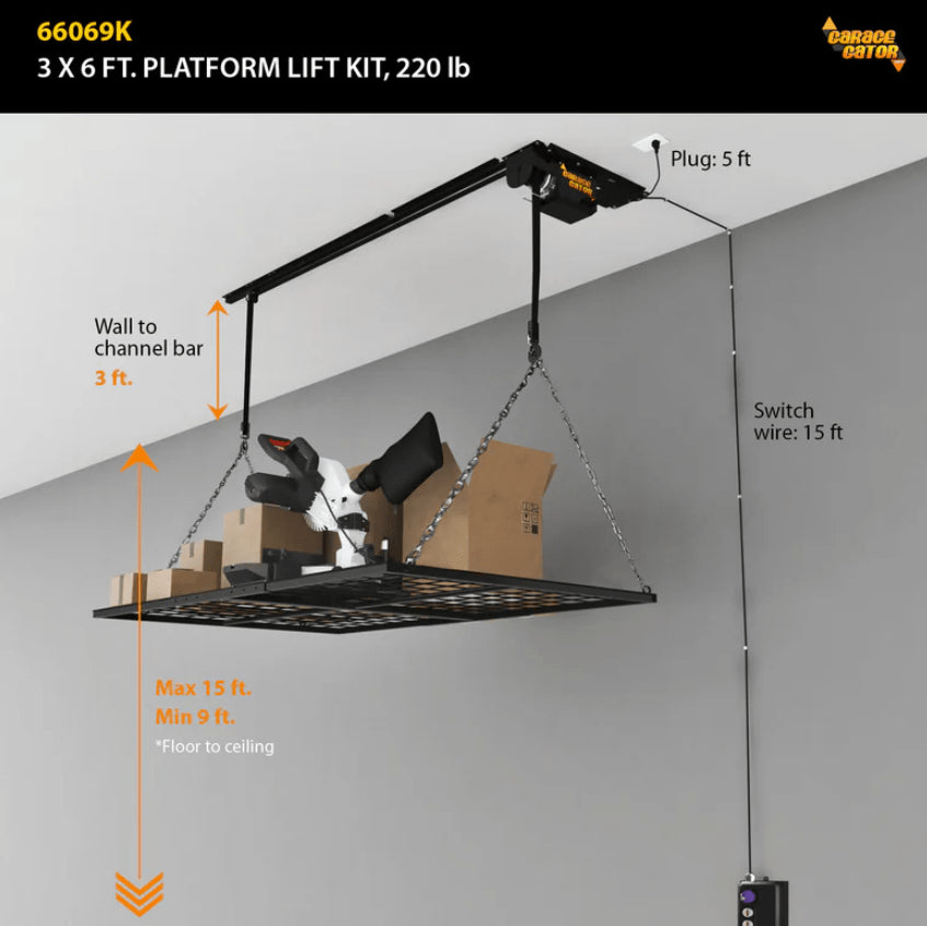 Garage Gator Motorized Platform Lift GG8220PL Automated Garage Hoist