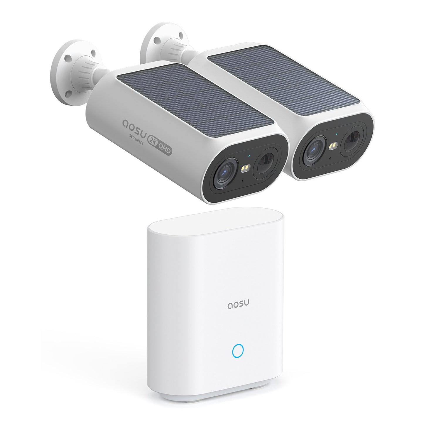 Petra AOSU 2K 3.0MP Dual-Band Outdoor Solar Security Camera Pro System with HomeBase (2-Pack, C8E2DA11)