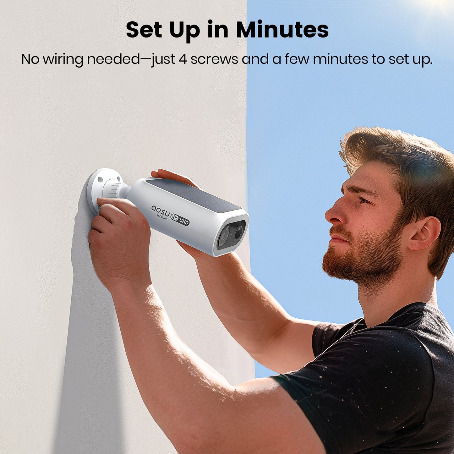 Petra AOSU 4K UHD 8.0MP SolarCam P1 Max Outdoor AI Smart Security Camera (C8S2CA11)