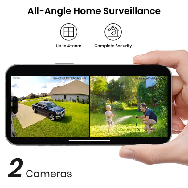 Petra AOSU 2K 3.0MP Dual-Band Outdoor PTZ Solar Security Camera Kit with HomeBase (2-Pack, C9C3CA11)