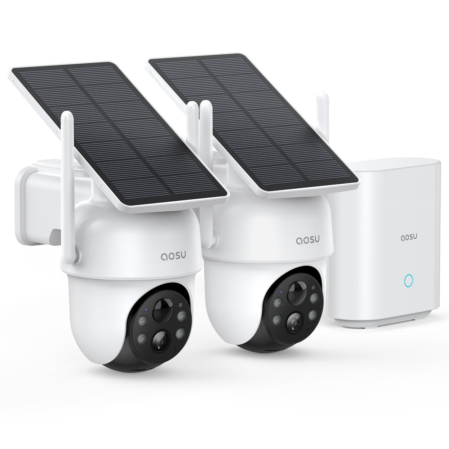 Petra AOSU 2K 3.0MP Dual-Band Outdoor PTZ Solar Security Camera Kit with HomeBase (2-Pack, C9C3CA11)
