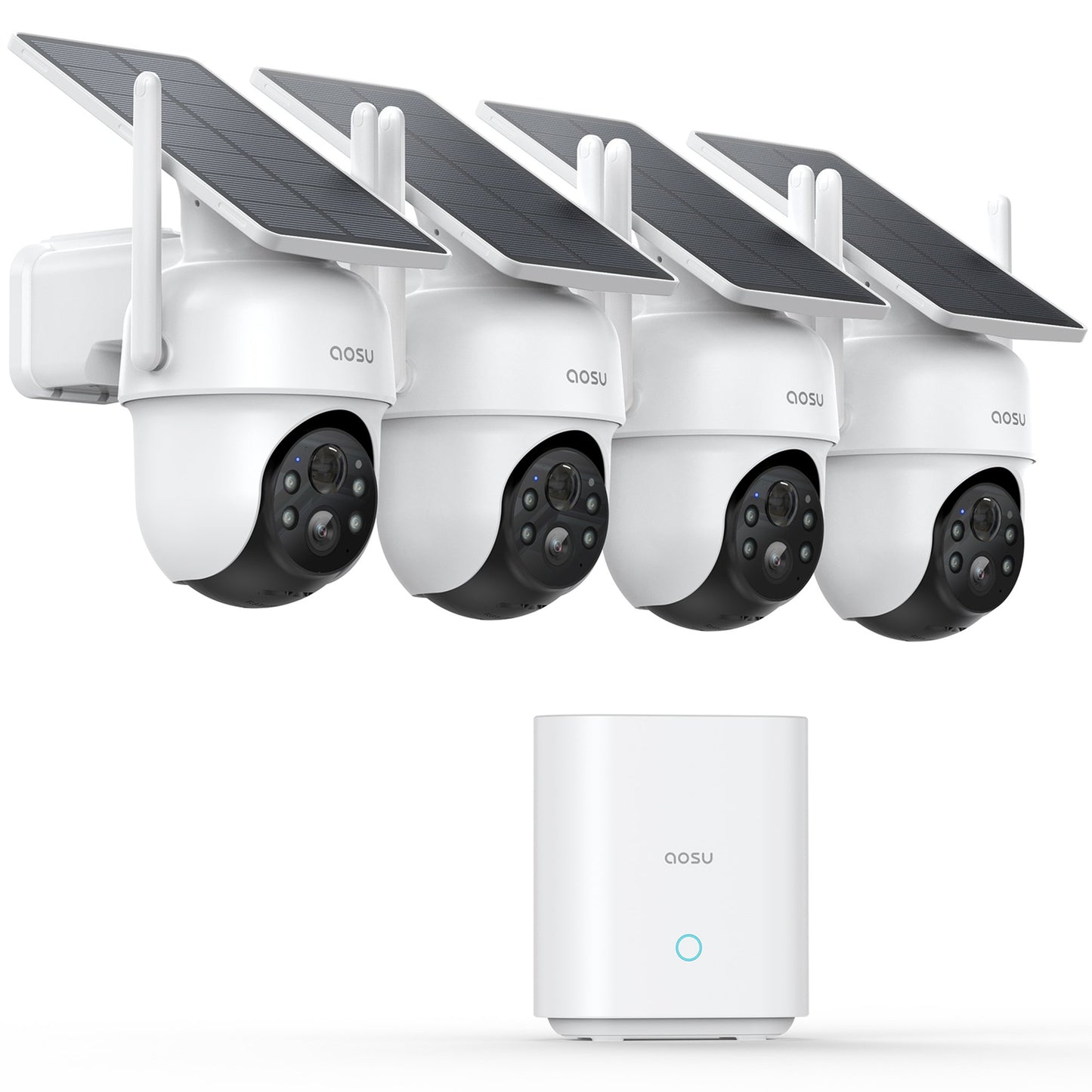Petra AOSU 2K 3.0MP Dual-Band Solar Security Camera Kit with HomeBase (4-Pack, C9C-4H)