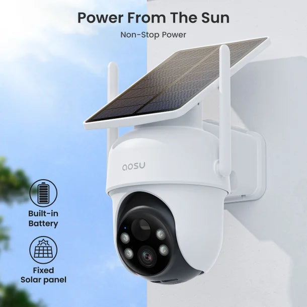 Petra AOSU 2K 3.0MP Dual-Band Solar Security Camera Kit with HomeBase (4-Pack, C9C-4H)