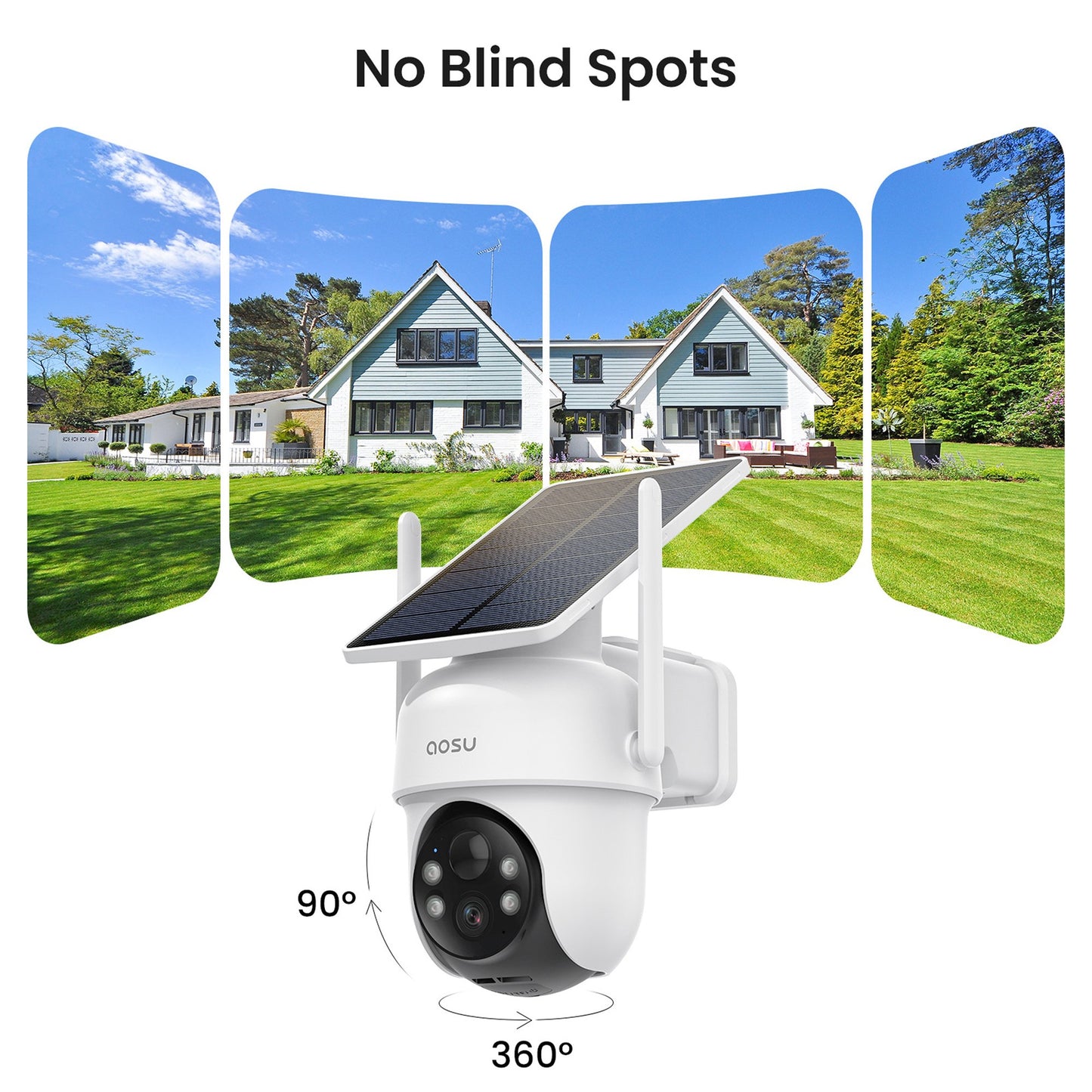 Petra AOSU 2K 3.0MP Dual-Band Solar Security Camera Kit with HomeBase (4-Pack, C9C-4H)