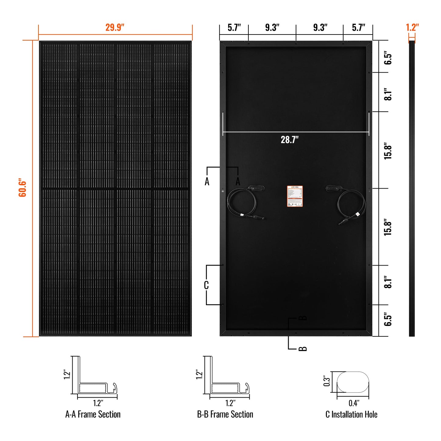 RICH SOLAR Mega 250 Pro Onyx 250W 24V Off-Grid Solar Panel