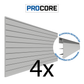 Proslat PROCORE PVC Slatwall Gray 4 pack 87749K