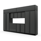 Proslat FusionPlus 13 ft MAX cabinet set with overheads in Traffic Gray with Black handles and a Stainless Steel worktop