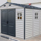 Duramax  Woodside Plus 10'x8' Adobe with Foundation Side View 30227