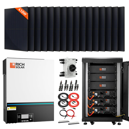Rich Solar 6560W Complete Off-Grid Hybrid Solar Kit | 6500W 48V Output