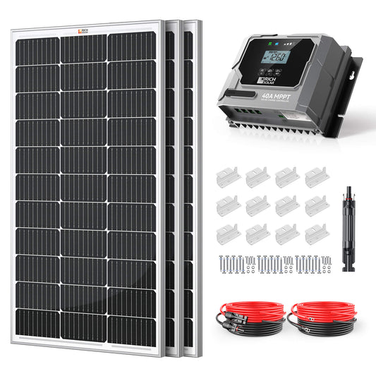 Rich Solar 300 Watt 12V MPPT Solar Kit (3x 100W Monocrystalline Panels)