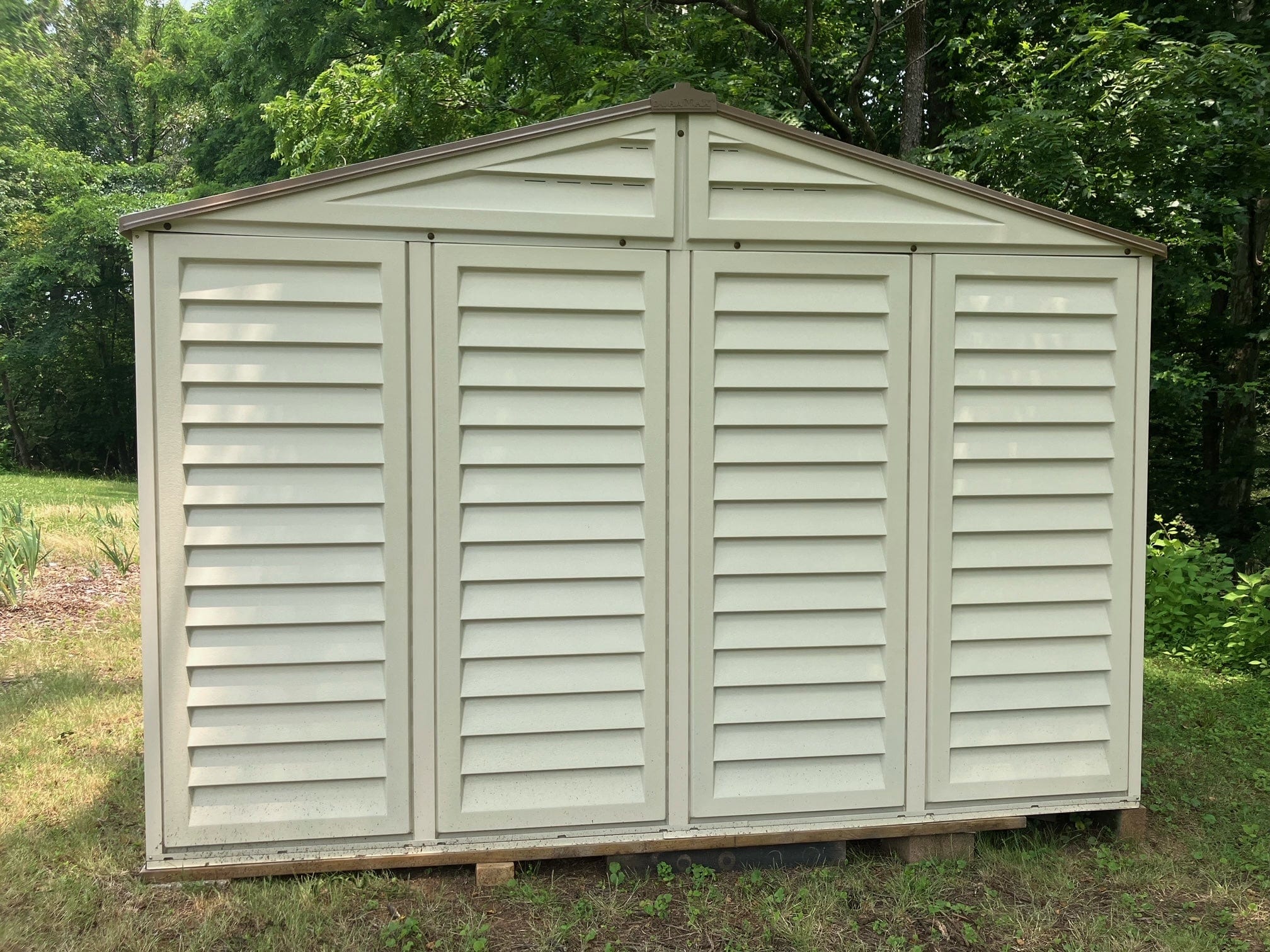 Duramax 10.5' x 13' Backyard Vinyl Shed with Base 40234 CA
