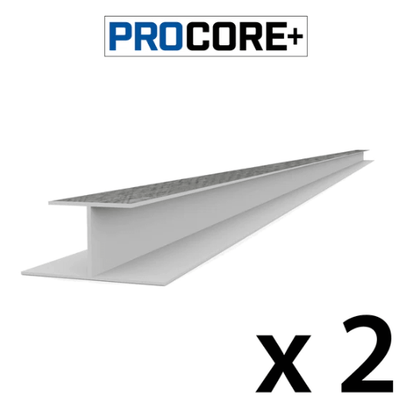 Proslat 8 ft. PROCORE+ Gray Wood PVC H-Trim 2 Pack