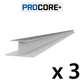 Proslat 8 ft. PROCORE+ Gray Wood PVC H-Trim 3 Pack