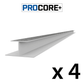 Proslat 8 ft. PROCORE+ Gray Wood PVC H-Trim 4 Pack