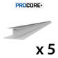 Proslat 8 ft. PROCORE+ Gray Wood PVC H-Trim 5 Pack