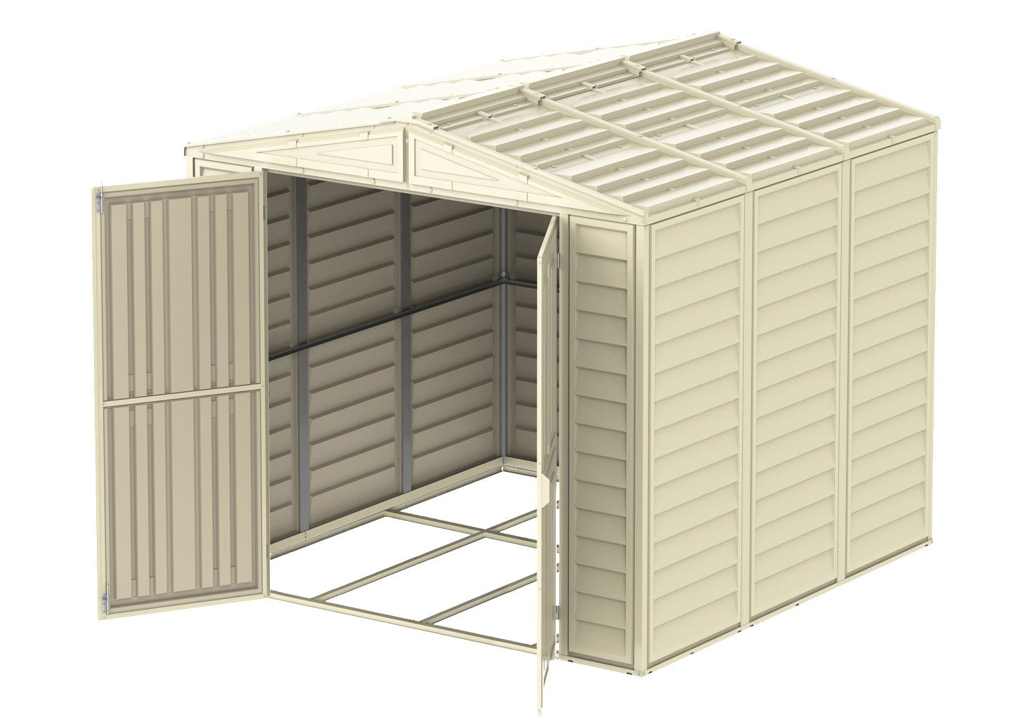 Duramax 8' x 8' DuraMate Shed with Foundation Kit Top Details 00384