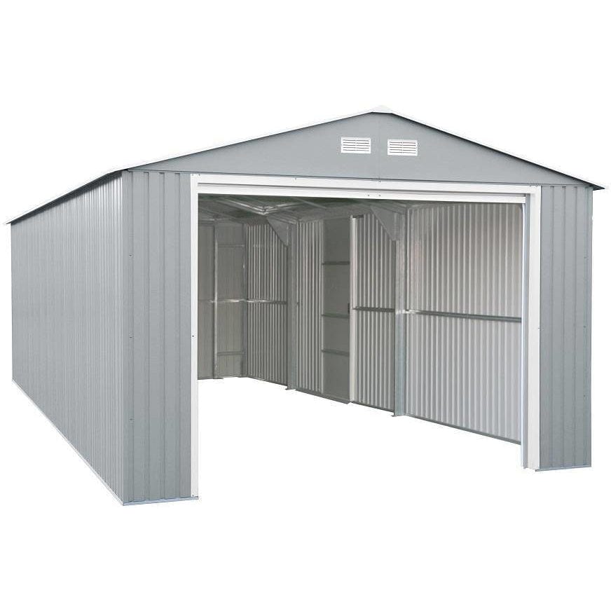 Duramax 12'x20' Imperial Metal Garage  Light Gray w/Off White 50952 - Garage Tools Storage