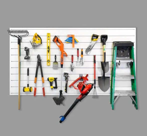 Proslat 8 ft. x 4 ft. PVC Slatwall Panel Set - 4 pack 128 sq ft White P88402